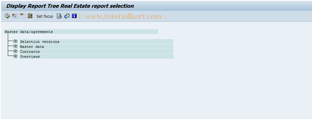 SAP TCode FO9V - Reporting tree VI06