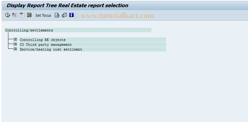 SAP TCode FO9W - Reporting tree VI07