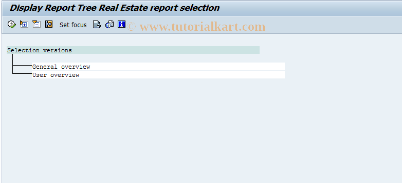 SAP TCode FO9Z - Reporting tree VI09