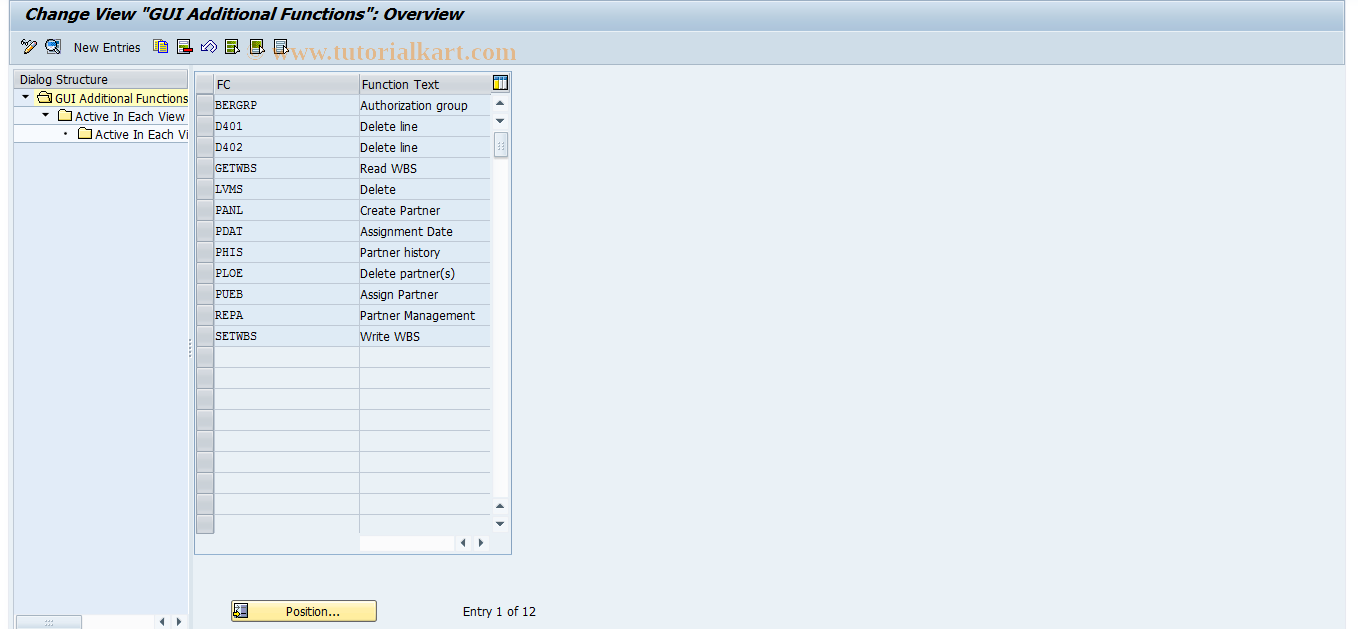 SAP TCode FOAR09 - REAR: GUI Additional Functions