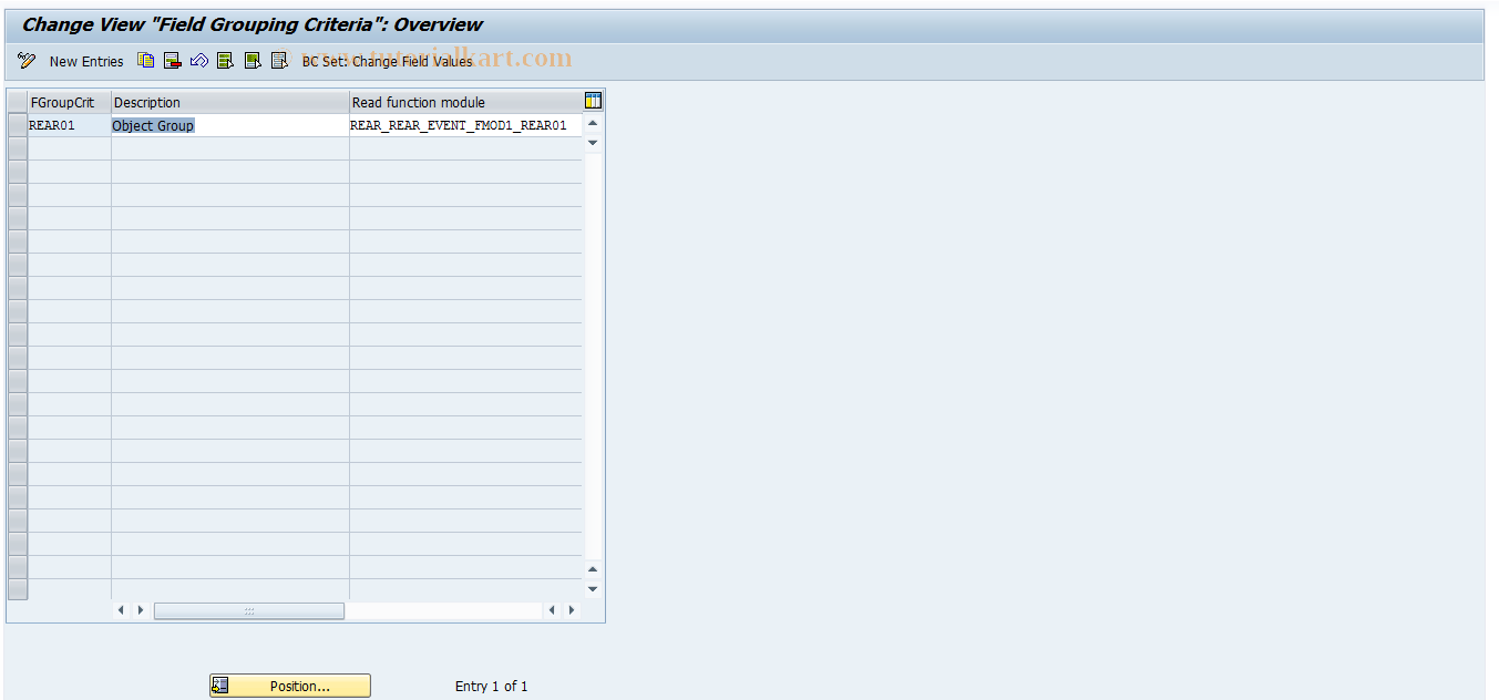 SAP TCode FOAR12 - REAR: Field Modification Criteria