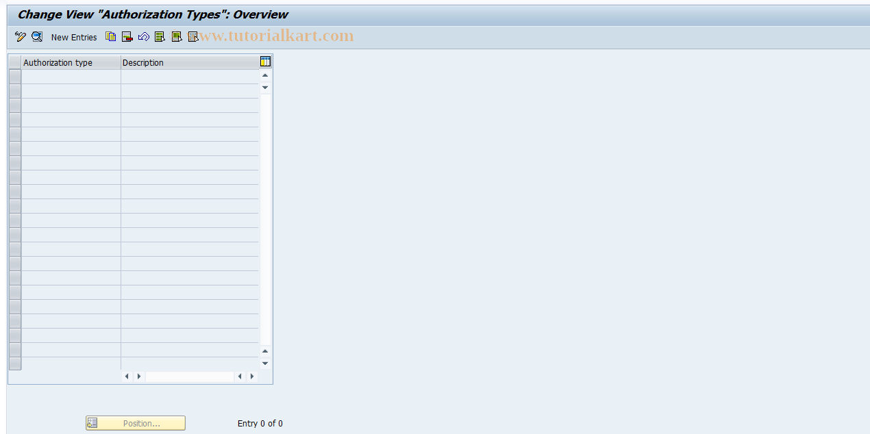 SAP TCode FOAR25 - REAR: Authorization Types