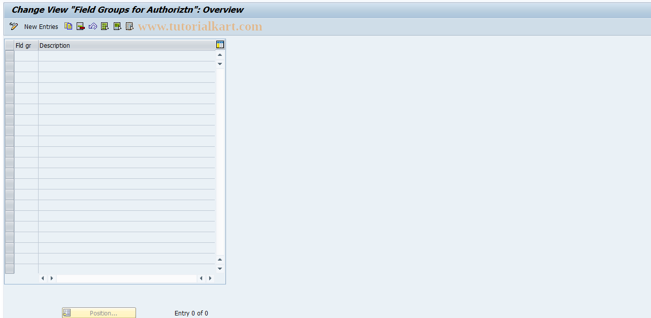 SAP TCode FOAR26 - REAR: Field Groups for Authorization