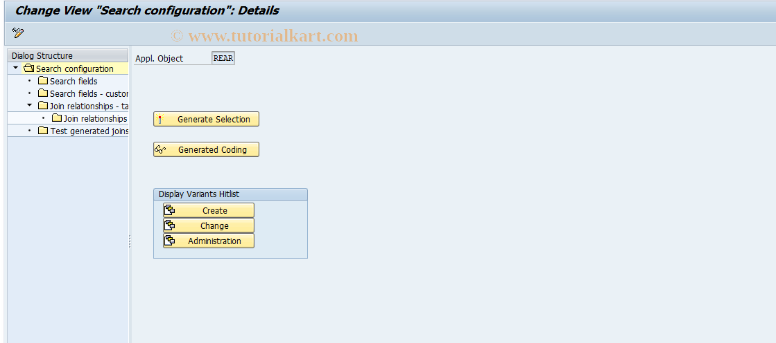 SAP TCode FOAR27 - REAR: Search