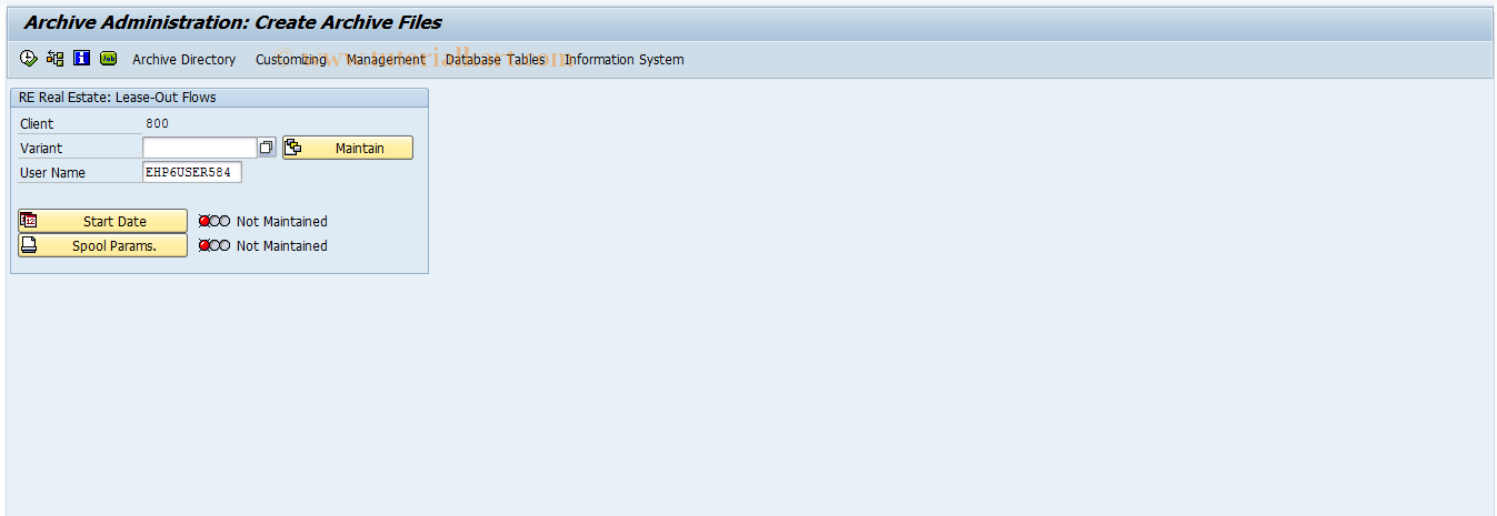 SAP TCode FOAR30 - Flow archiving