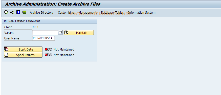 SAP TCode FOAR40 - Rental agreement archiving