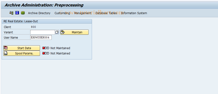 SAP TCode FOAR43 - Rntl agrmnt archiving prep.program