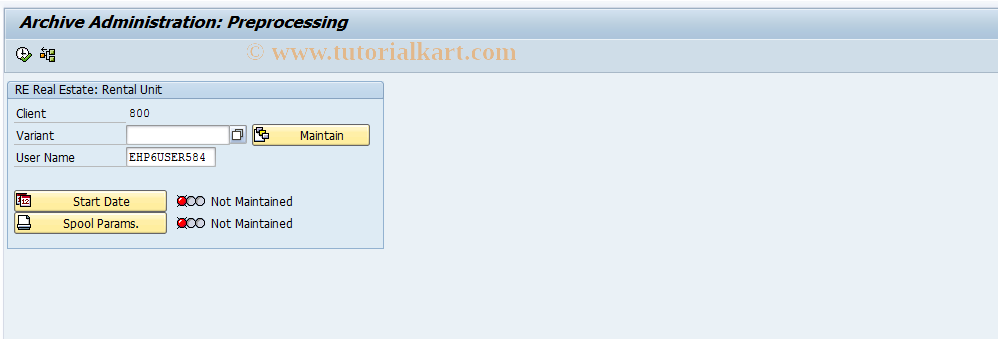 SAP TCode FOAR53 - Rental unit archiving prep.program