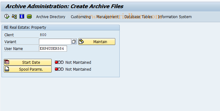 SAP TCode FOAR70 - Property archiving