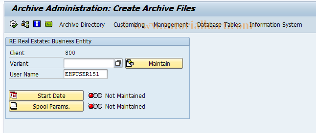 SAP TCode FOAR80 - Archiving business entities
