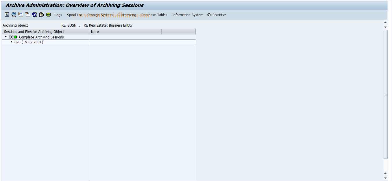 SAP TCode FOAR81 - Managing business entity archives