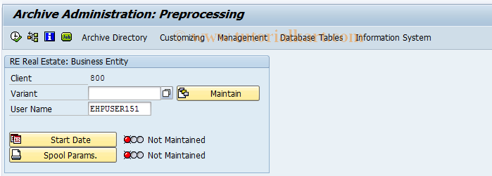 SAP TCode FOAR83 - Business entity archiving prep.prog.