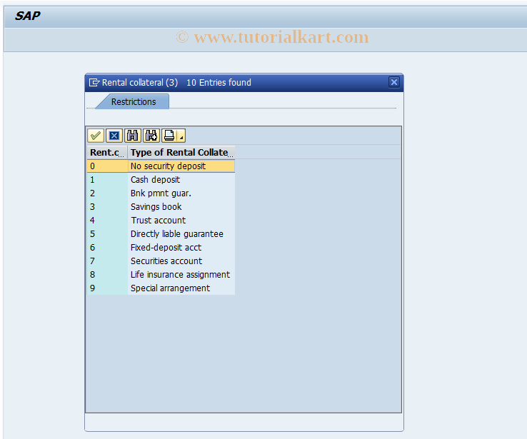 SAP TCode FOCP_COLLATERAL_VAL - Corr. Differ. Char: Deposit Types