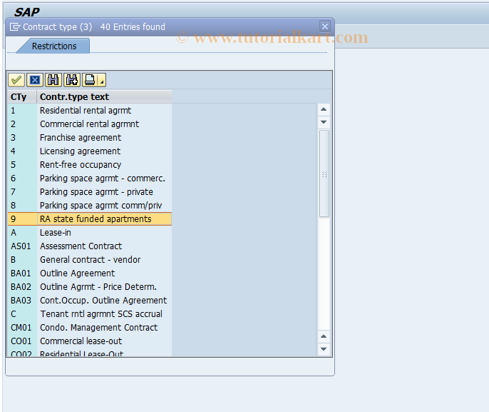 SAP TCode FOCP_RC_TYPE_VAL - Corr. Differ. Char: LO Type