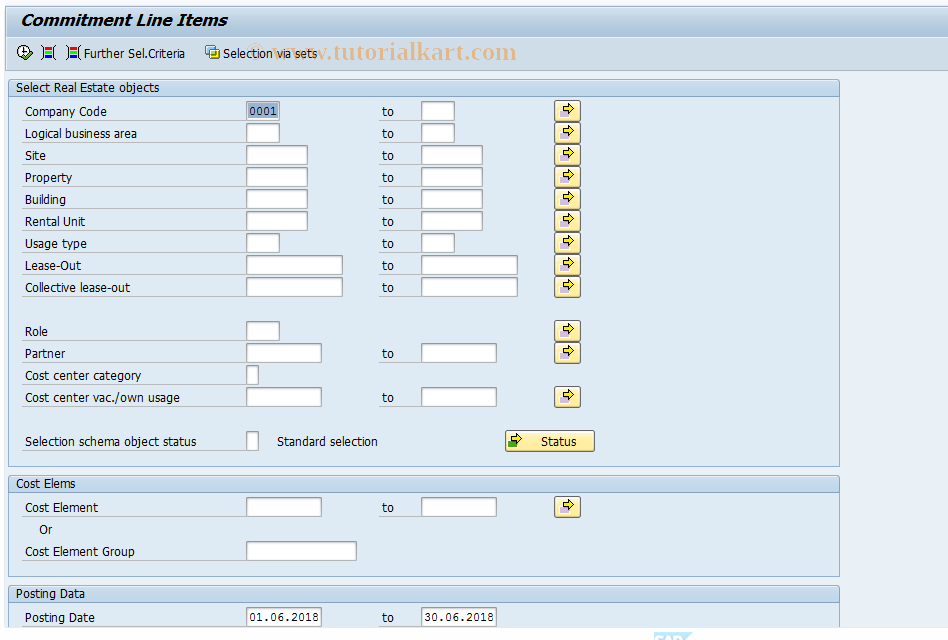 SAP TCode FOEP0002 - Commitment line items