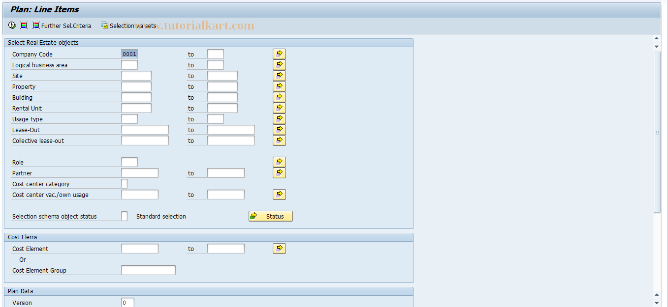 SAP TCode FOEP0003 - Line Items - Plan