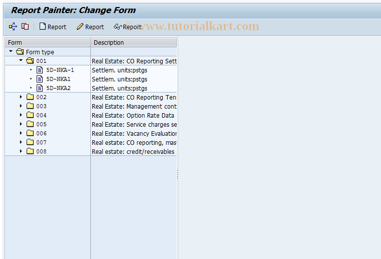 SAP TCode FOEV - Change form for real estate report
