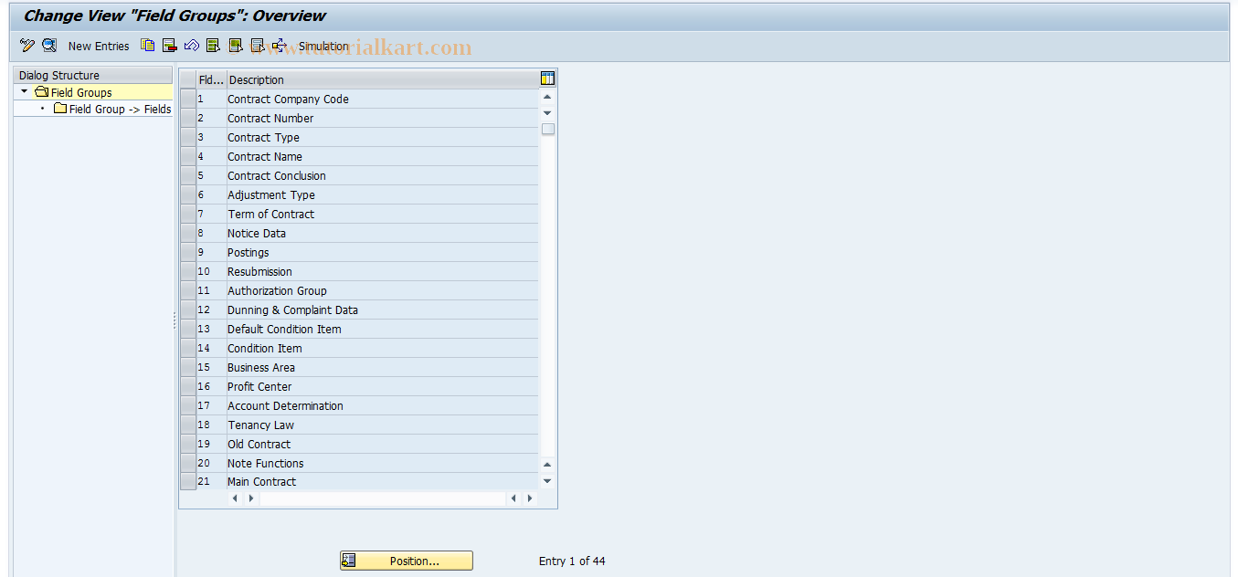 SAP TCode FOI2 - RECN-BDT: Field groups