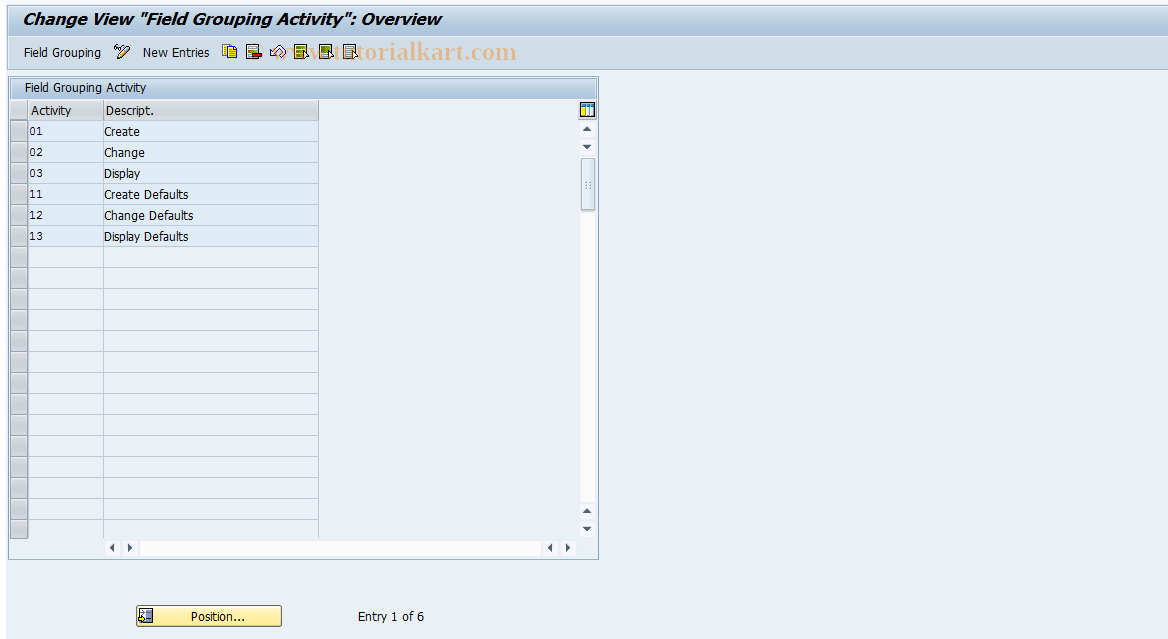 SAP TCode FOIH - RECN-Cust: Field Modification Activ.