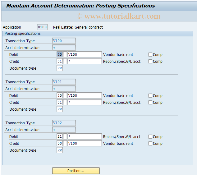 SAP TCode FOIT - Account  Assign. for RE General Contract