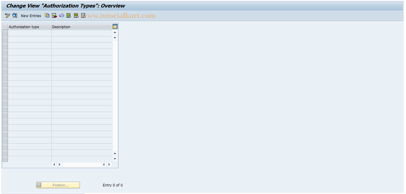 SAP TCode FOIW - RECN Cust: Authorization Types