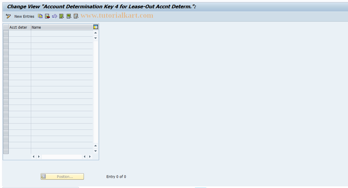 SAP TCode FOJF0 - LO: Account Determination Values