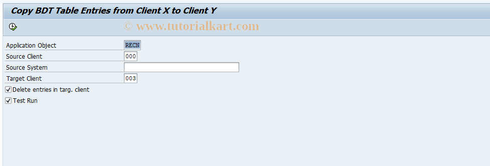 SAP TCode FOJP - RECN-BDT: BDT Data Client Copy