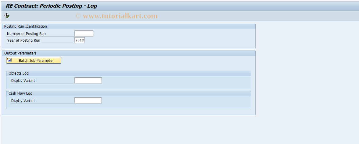 SAP TCode FOJR - RE Contract: Periodic Postings Log