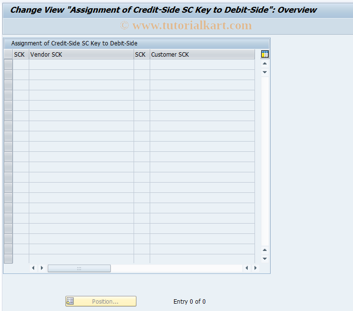 SAP TCode FOJSCS6 -  Credit  SC Key -> Deb. SC Key