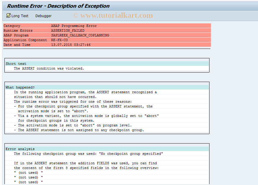 SAP TCode FOKH - Display  Statistical  KF Planning Layout