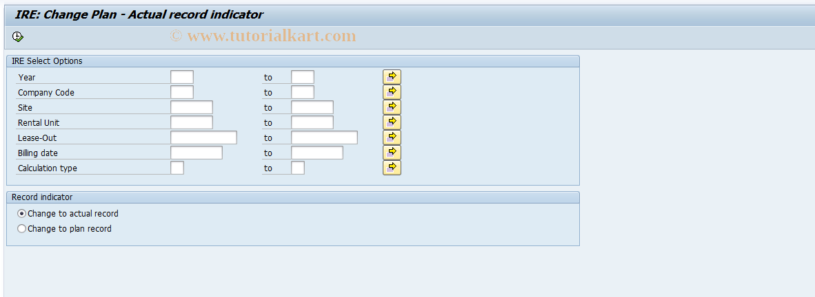 SAP TCode FOL7 - IRE: Change record indicator