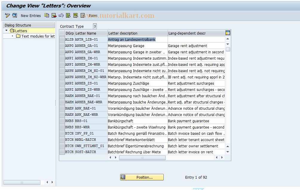 SAP TCode FOLM - Customer  FVVI letters