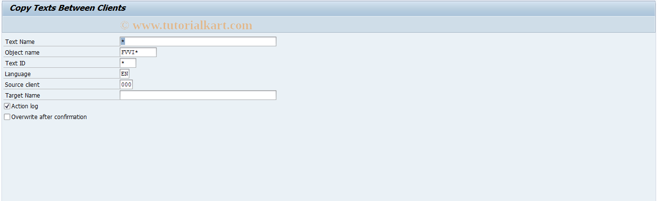 SAP TCode FOLR - FVVI Client copy text modules