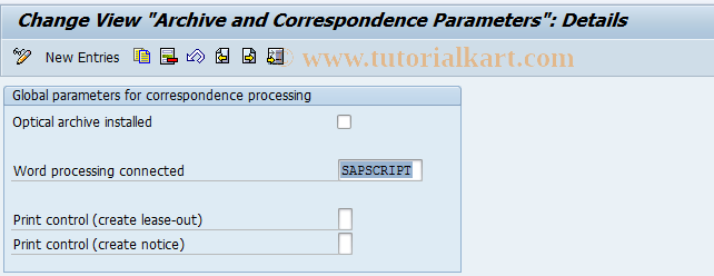 SAP TCode FOLU - Archive and Corresp.Parameters