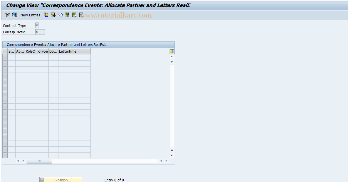 SAP TCode FOLX - Real estate  Allocation  CA -> Letter/role