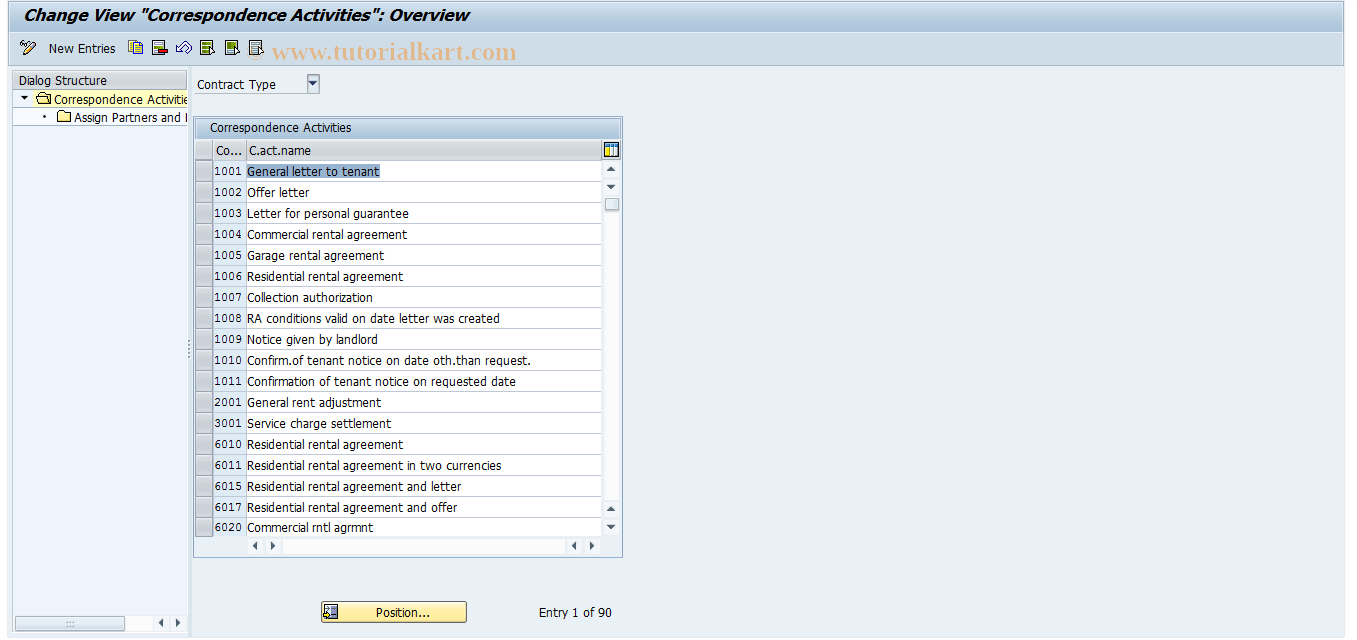 SAP TCode FOLY - Real estate correspond. activities