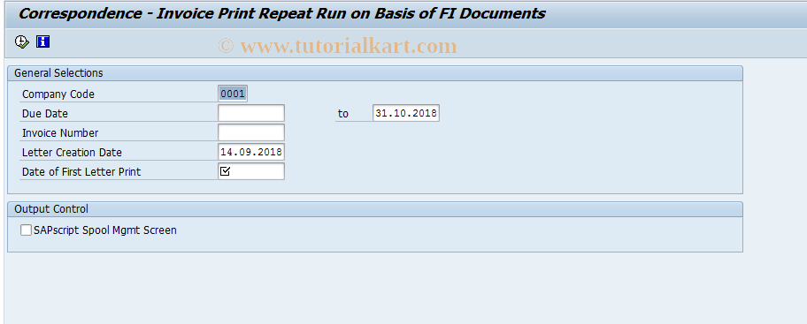 SAP TCode FOMG - Repeat run invoice printout