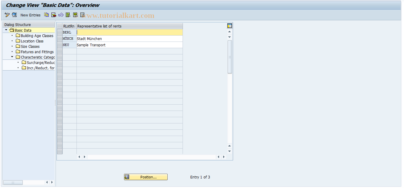 SAP TCode FOMS1 - Maintenance Rep.List of Rents (Basic Data)