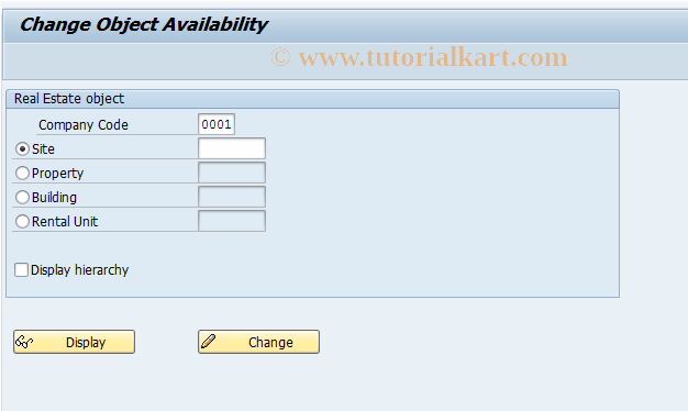 SAP TCode FOOA1 - Change Object Availability