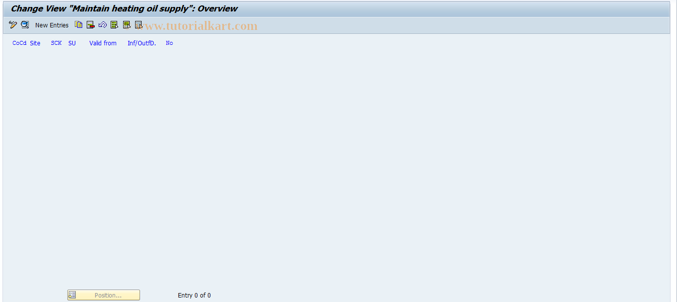 SAP TCode FOOL - Maitain heat.oil supply