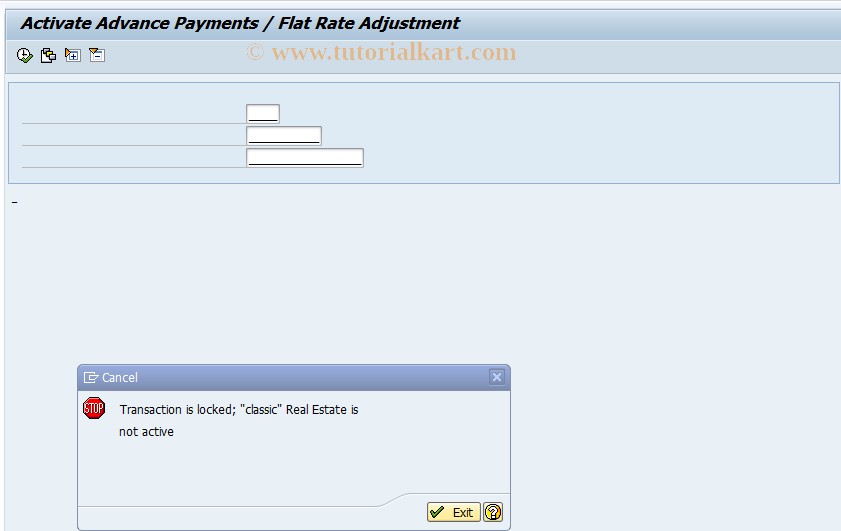 SAP TCode FOP7 - Activate flat-rate adjustment