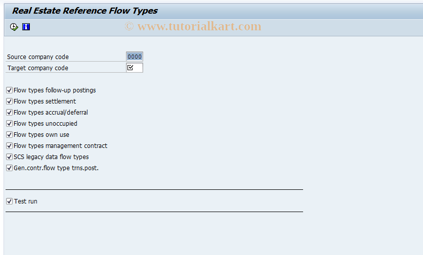 SAP TCode FOPE - Copy reference flow types