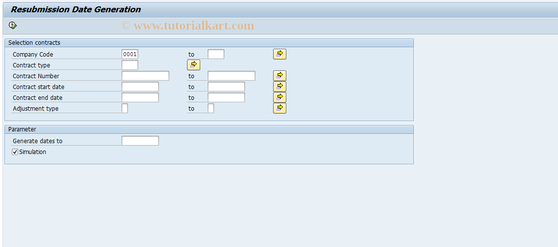 SAP TCode FORS3 - RE: Generate Resubmission Dates