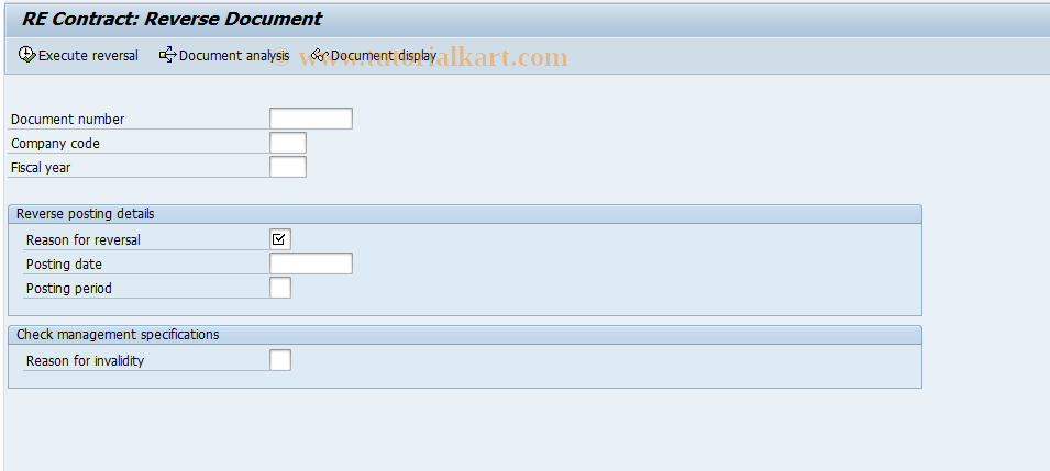 SAP TCode FOS8 - Single Document Reversal