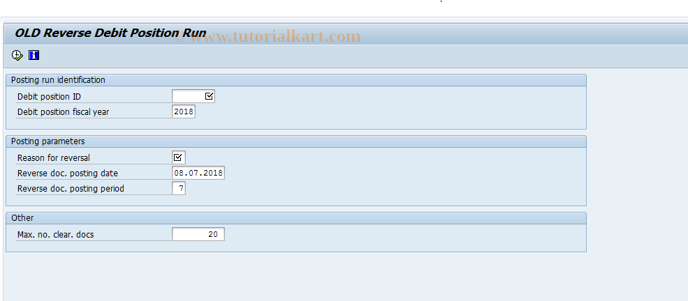 SAP TCode FOSC - Debit position reversal