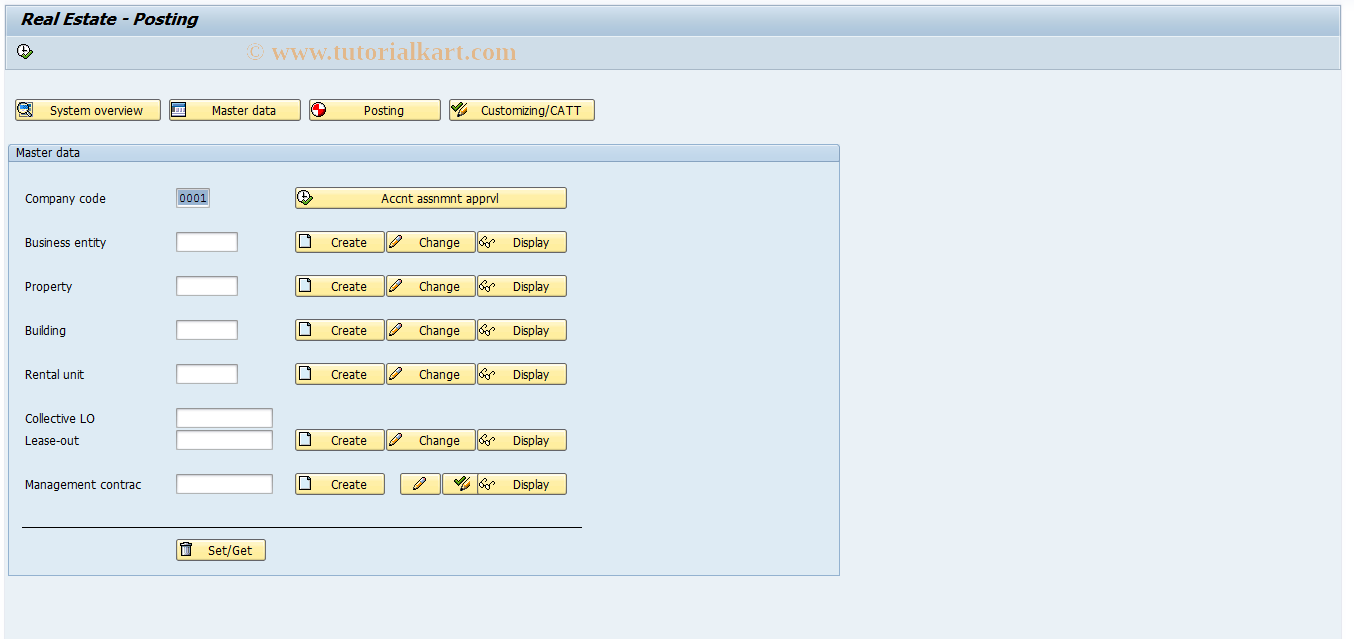 SAP TCode FOSN - Real Estate - Posting