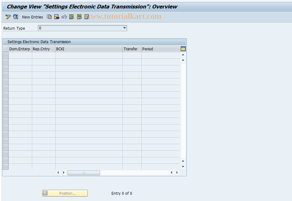 SAP TCode FOTED1 - Electr. Data Transmission Settings