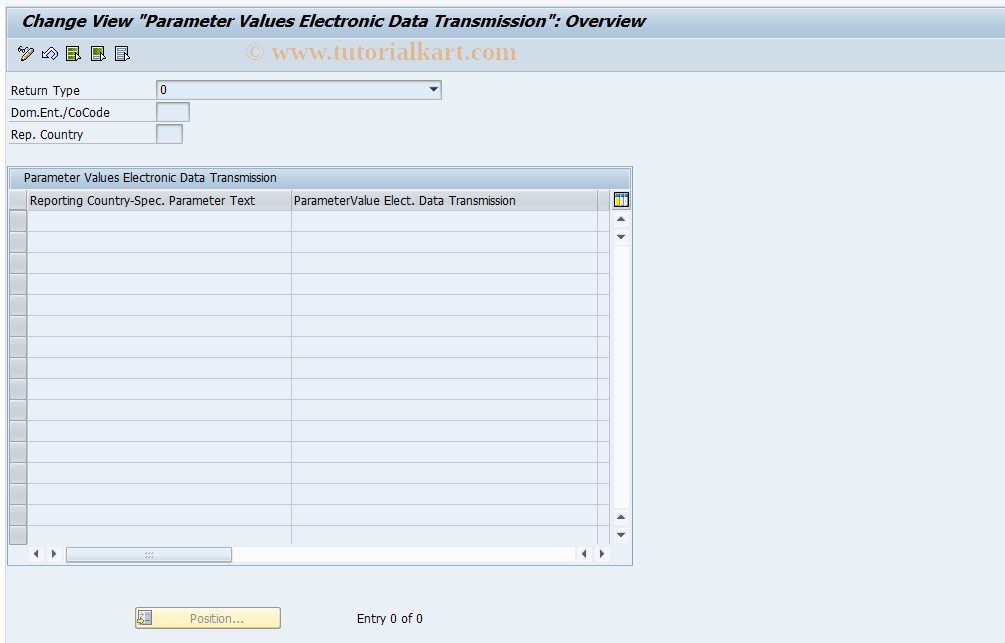 SAP TCode FOTED2 - Elec. Data Transmission Parameter(s)