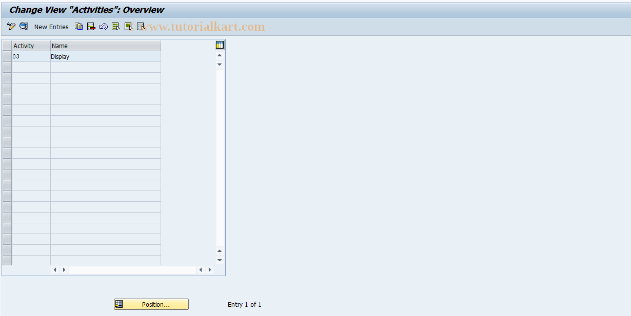 SAP TCode FOTI01 - RETI: Activities