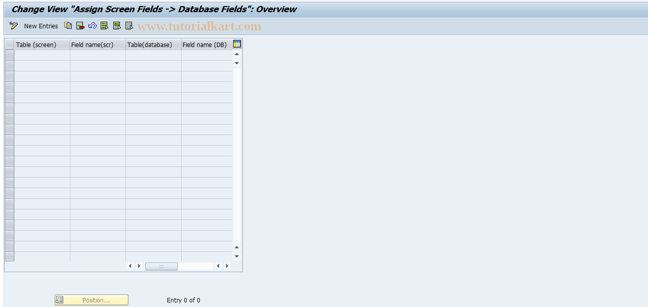 SAP TCode FOTI13 - RETI: Assign Screen->DB Field